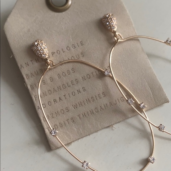 NWT anthropologie Gold Ettka Sequin Earrings